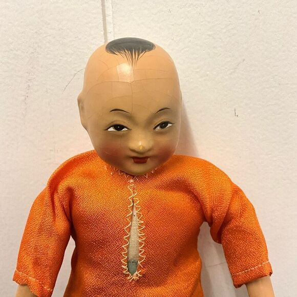 Vintage Chinese Ethnic Malaya Doll Handpainted with Clothing - Picture 2 of 7